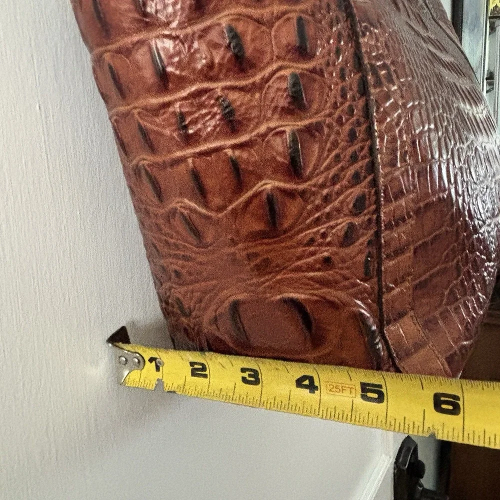 Brahmin Jacqueline Tri-Color Shoulder Hobo Bag - Brown Croc - Dust Bag GORGEOUS